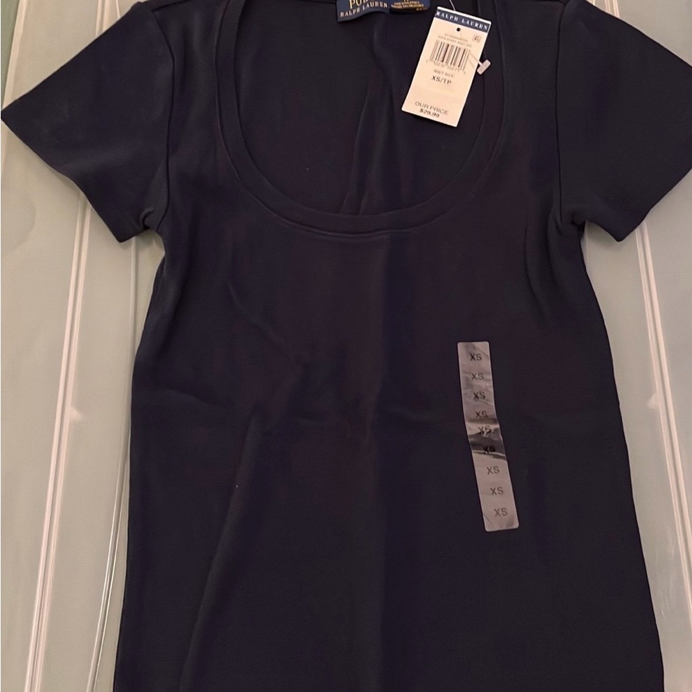 Ralph Lauren Polo Navy Tee with Yellow Accents - Picture 3 of 5